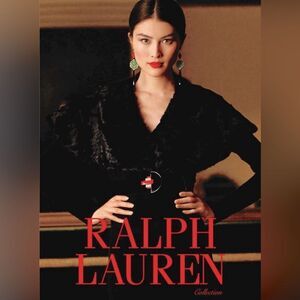 Ralph Lauren Collection Fall 2011 Black Suede Art Deco Inspired Buckle Belt